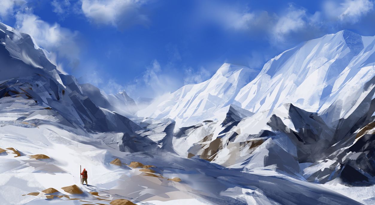 Snowy Mountains | Fantasy art landscapes, Mountain artwork, Landscape  concept
